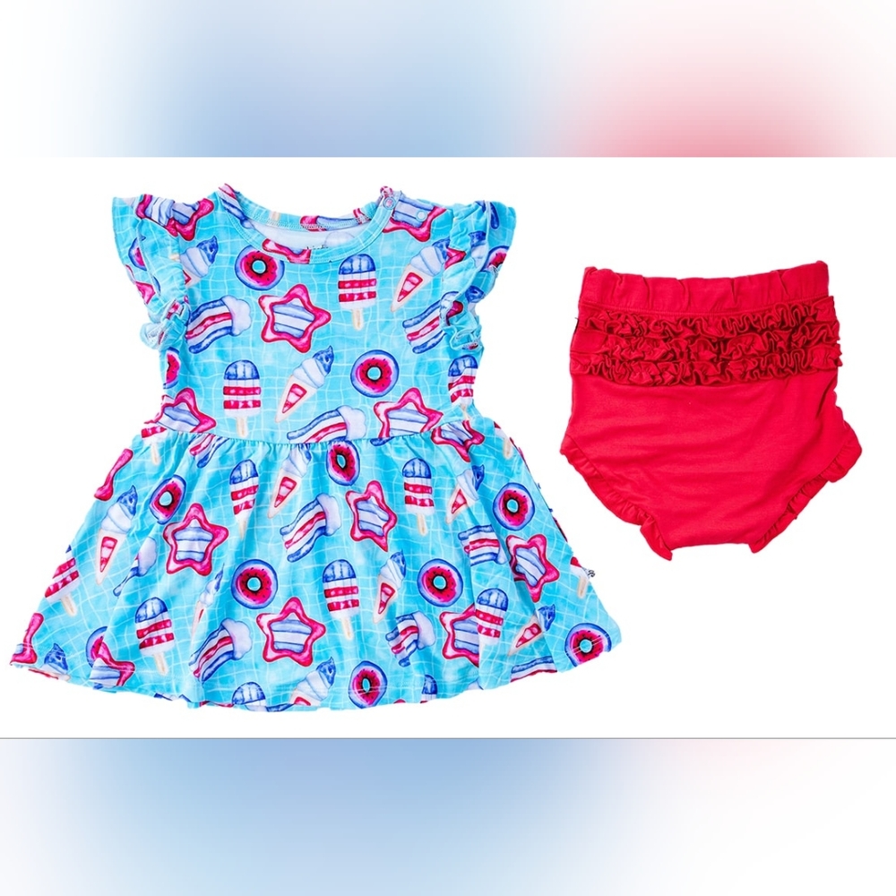 Birdie Bean Outfit Set Peplum with Bloomers 18-24M
